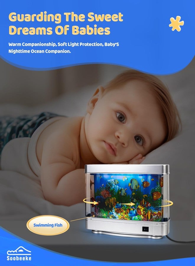 SOOBEEKE Fake Fish Tank Baby Aquarium - Artificial Fish Lamp with Moving Tropical Fish - LED Sensory Aquarium Light for Bedroom, Office, Kids, and Cat Lovers - Relaxing Night Light & Stress Reliever - Image 4